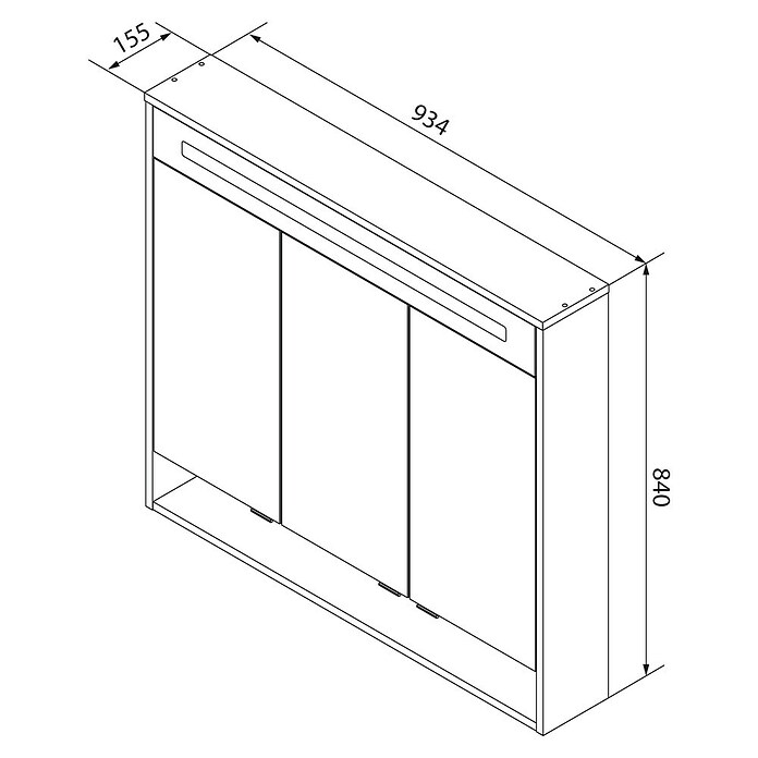 LED-Spiegelschrank Natura (B x H: 15,5 x 84 cm, Mit Beleuchtung) | BAUHAUS