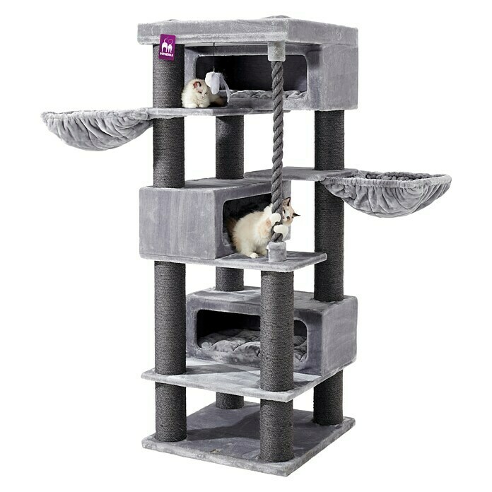 Petrebels Krabmeubel Turnpike 200 (76 x 76 x 200 cm, Sisal, Grey) | BAUHAUS