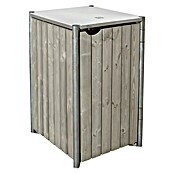 Hide Mülltonnenbox (80,7 x 69,7 x 115,2 cm, Passend für: 1 Mülltonne 180 - 240 l, Holz, Natur/Grau)