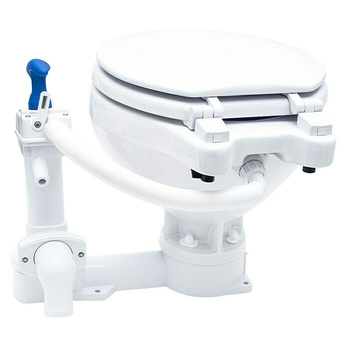 Albin Pump Bordtoilette Manuell Kompakt  (L x B x H: 40 x 45 x 34 cm, Spülsystem: Manuelle Wasserspülung, Weiß)