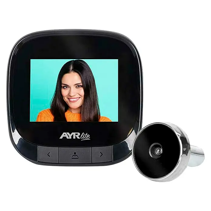 AYR Mirilla digital 9001 - Negro, Grosor de la puerta: 35 mm - 120 mm - Mirilla digital inteligente con pantalla y cámara. El complemento ideal para mayor seguridad en tu puerta principal.