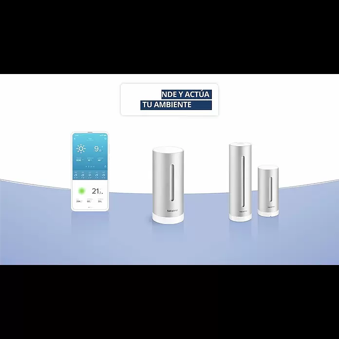 Netatmo Higrómetro módulo interior adicional - Funciona con pilas, Plateado, Ø x Al: 4,5 x 15,5 cm - Mide el ambiente en habitaciones adicionales