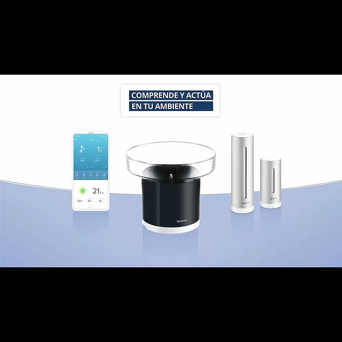 Netatmo Pluviómetro - Funciona con pilas, Diámetro: 13 cm, Negro - Mide la lluvia también con la Estación Meteorológica Inteligente
