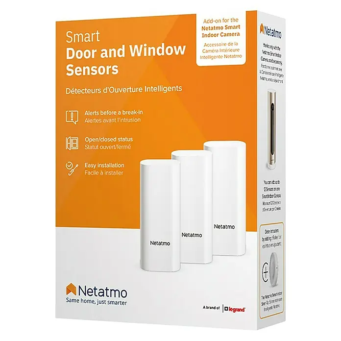 Netatmo Sensor de ventana y puerta inteligente - Específico para: Puertas y ventanas - Los sensores inteligentes para puertas y ventanas de Netatmo mejoran la seguridad de tu hogar y son fáciles de instalar.