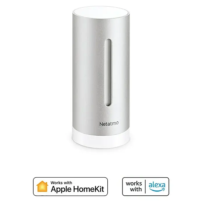 Netatmo Higrómetro módulo interior adicional - Funciona con pilas, Plateado, Ø x Al: 4,5 x 15,5 cm - Estación meteorológica Netatmo, compatible con Apple HomeKit y Alexa. Datos meteorológicos precisos para un hogar inteligente.