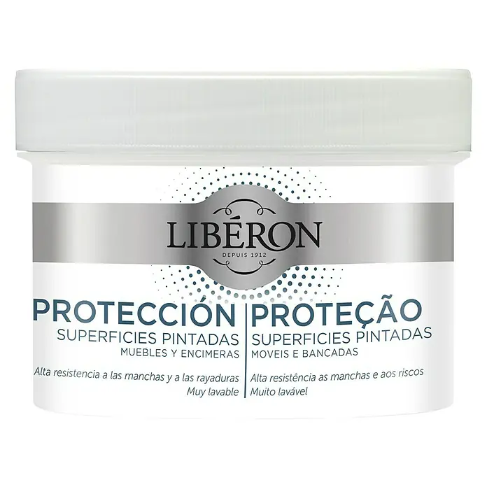 Libéron Pintura protectora para superficies pintadas - Incoloro, 250 ml - Cera protectora Liberon para superficies pintadas, muebles y encimeras. Protege contra manchas y rayaduras, muy lavable.