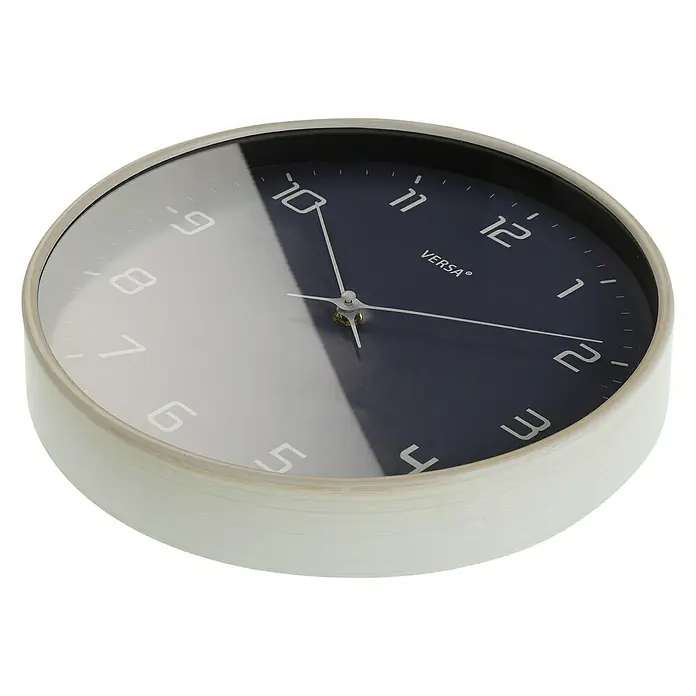Versa Reloj de pared Clásico - Diámetro: 40 cm, 40 x 40 cm, Azul, Clásico - Elegante reloj de pared VERSA, con un diseño moderno de dos tonos y números claros. Un elemento llamativo para cualquier hogar u oficina.