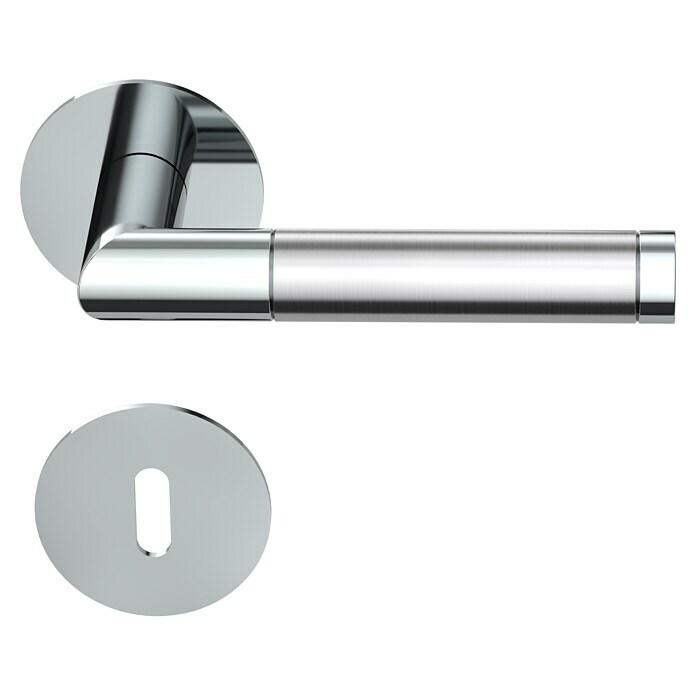 Diamond Doors Design Zimmertürgarnitur Oregon (Türstärke: 40 - 45 mm, Buntbart BB, Edelstahl, L-Form)