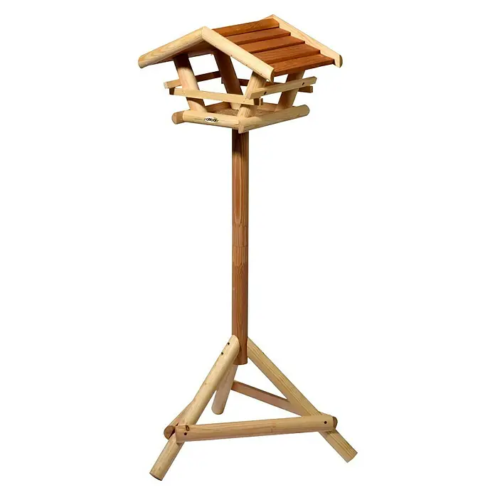 Dobar Vogelhaus Bernie Bernstein - 44 x 44 x 101 cm, Holz, Braun - Vogelhaus aus Holz mit einem stabilen Ständer. Perfekt für Ihren Garten, um Vögel zu füttern und zu beobachten.