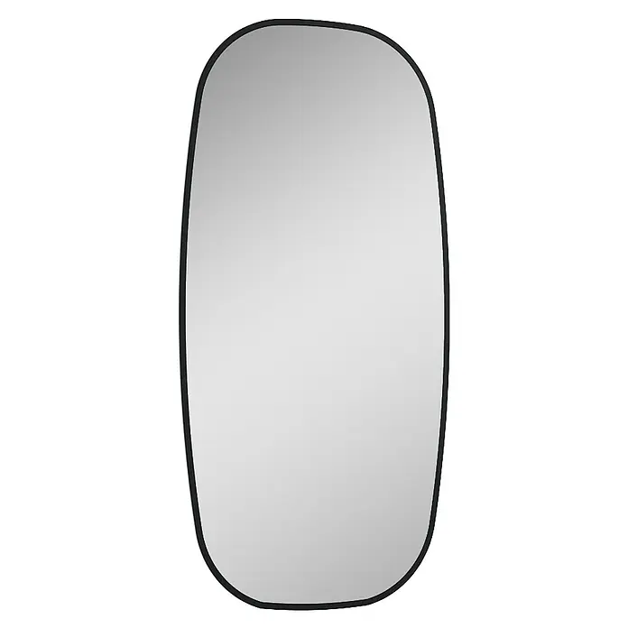 Inspira LED-Lichtspiegel - 45 x 90 cm, Oval - Ein länglicher Spiegel mit abgerundeten Ecken und einem schmalen, schwarzen Rahmen. Perfekt, um jedem Raum einen Hauch von Eleganz zu verleihen.