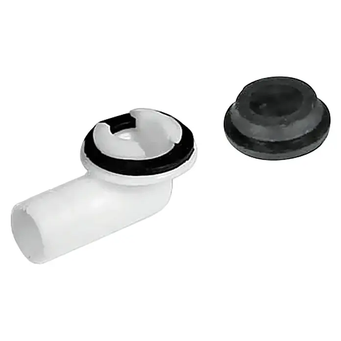 ZimaKlima Accesorios de desagüe Codo - Blanco, 19 mm - Conector de tubo de desagüe de lavabo con junta de goma. Accesorio de fontanería compacto y robusto.