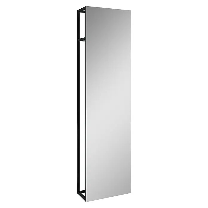 Inspira Spiegelschrank - B x H: 50 x 190 cm, Black - Ein schlanker, rechteckiger Spiegel mit einem schwarzen Metallrahmen, der sowohl Stil als auch Funktionalität in jeden Raum bringt.