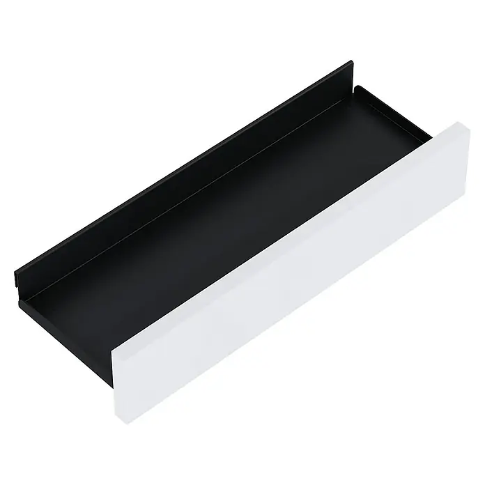 Inspira Badablage - Breite: 40 cm, Weiß/Schwarz - Schublade mit weißer Front und schwarzem Innenraum. Das elegante Design eignet sich hervorragend für moderne Möbel.