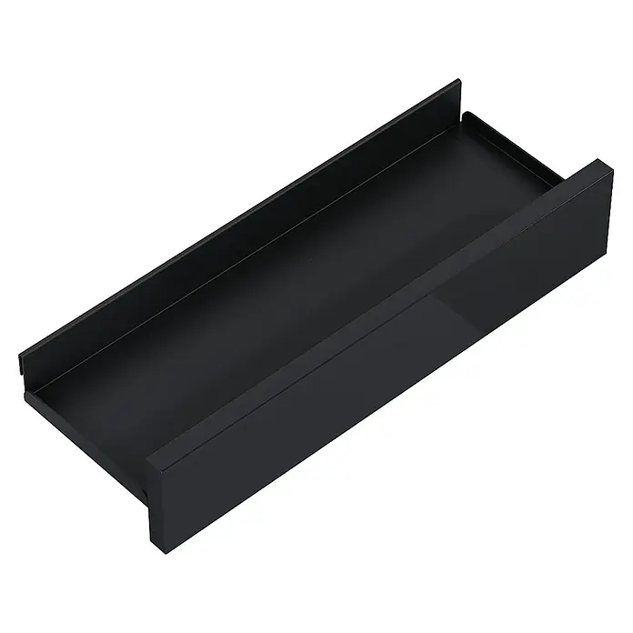 Inspira Badablage - Breite: 40 cm, Schwarz - Schwarze flache Metallschiene mit erhöhten Rändern. Ideal für die Organisation von Gegenständen oder als stilvolles Präsentationstablett.
