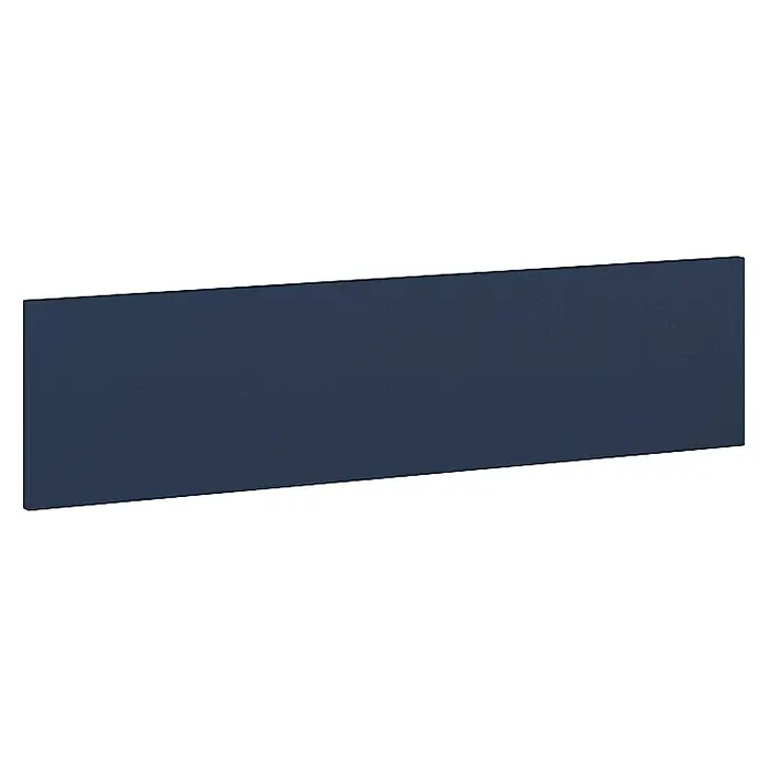 Inspira Wandpaneel - Navy Blue, 80,6 x 1,5 x 20 cm - Ein dunkelblauer, rechteckiger Metallschild mit einer gezackten weißen Umrandung. Ideal für Beschilderung oder als dekoratives Element.