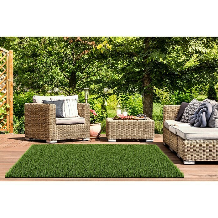 Classis Carpets Infinity Grass Rasenteppich World of Colors200 x 133 cm, Ultimate Green, Ohne Noppen Use Shot