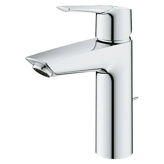 Grohe Start Grifo de lavabo M - Cromo, Resplandeciente, Barra de tracción - Elegante grifo cromado para baño de diseño moderno y líneas minimalistas.