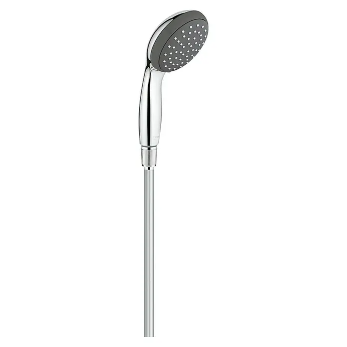 Grohe Start Grifo monomando de bañera + conjunto ducha -  - Ducha de mano con cabezal redondo y mango cromado para un diseño de baño moderno.
