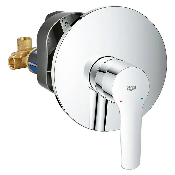 Grohe Start Grifería empotrada de ducha - Cromo, Brillante - Grifo Grohe: Elegante mezclador de ducha monomando para montaje en pared, cromado, con diseño redondo y palanca para un control preciso del agua.