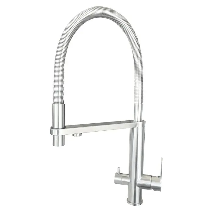 Grifo de cocina Osmosis Flex Diven - Cromo, Brillante - Grifo de cocina moderno de acero inoxidable con caño flexible y diseño elegante para cocinas contemporáneas.