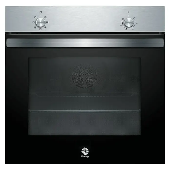 Balay Horno empotrado 3HB4000X2 - Número de tipos de calentamiento: 5 ud., Volumen horno: 71 l - Horno integrable Balay con acabado en acero inoxidable y frontal de cristal negro, ideal para cocinas modernas. Controles fáciles de usar para un manejo sencillo.