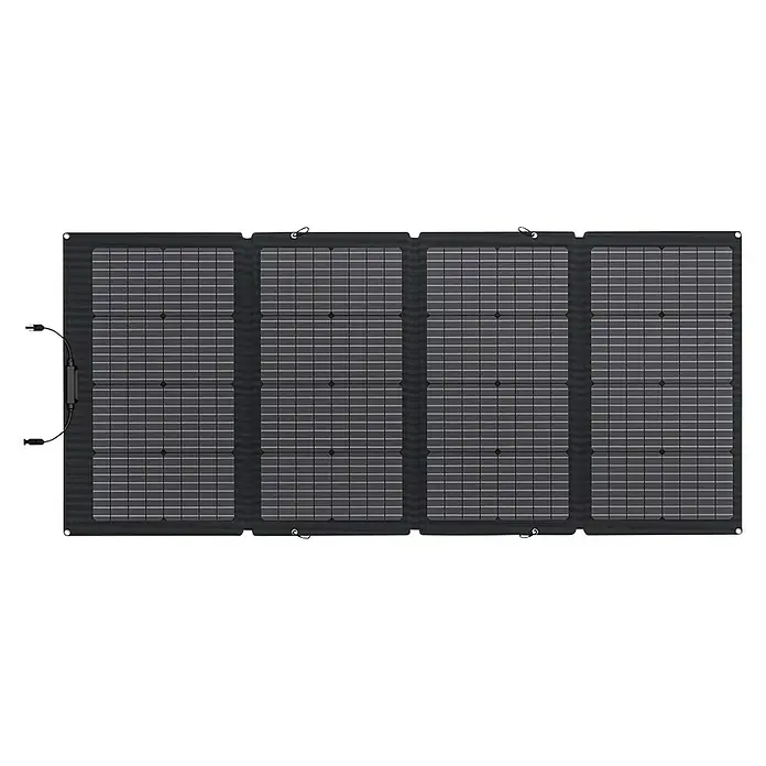 EcoFlow Panel solar Plegable - Potencia máx.: 220 W, L x An x Al: 183 x 82 x 2,5 cm - Panel solar rectangular plegable con cuatro secciones y marco negro, ideal para la generación de energía portátil y ecológica.