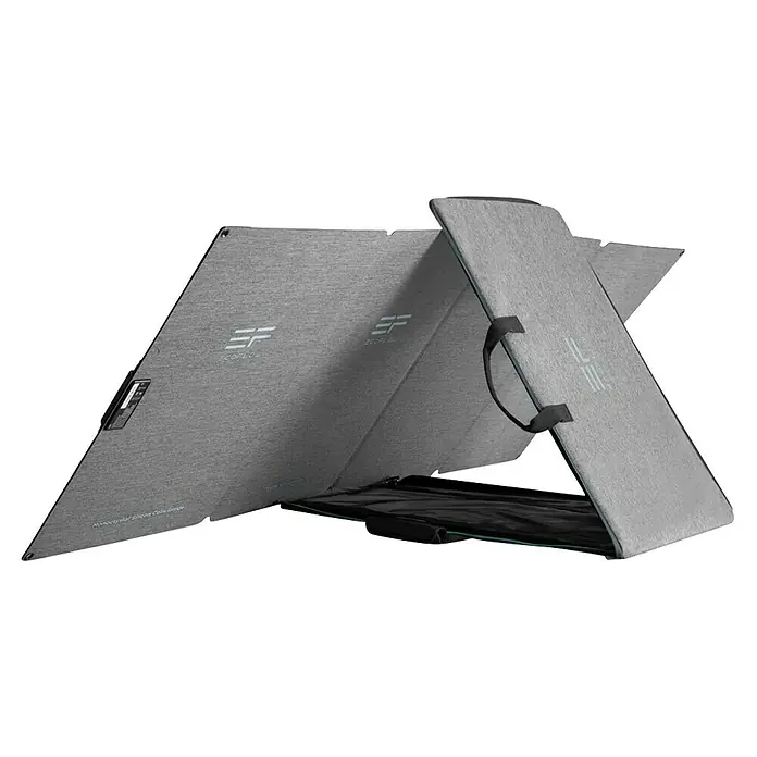 EcoFlow Solarmodul faltbar - L x B x H: 157 x 68 x 2,4 cm, 160 W - EcoFlow Solarpanel im ausgeklappten Zustand, bereit für die Energiegewinnung. Das tragbare Panel ist ideal für Outdoor-Aktivitäten.