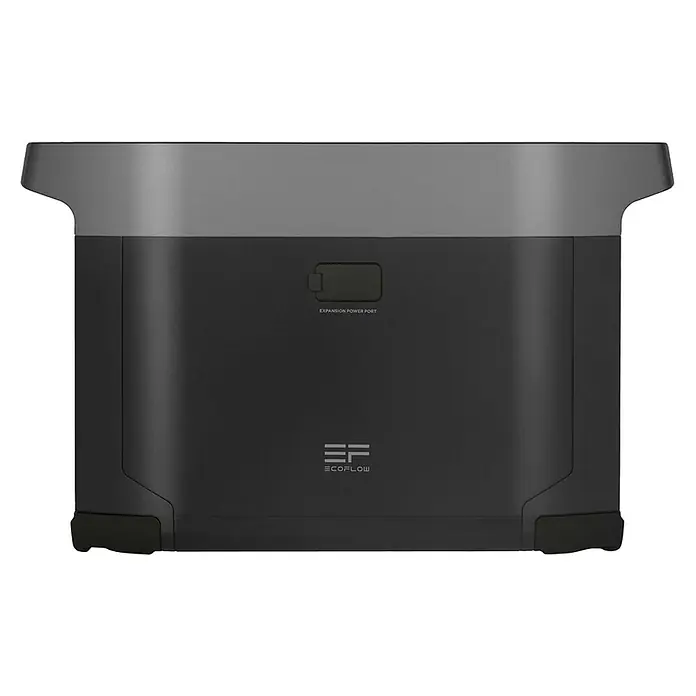EcoFlow Batería extra Delta Max - 50,4 V, 40 Ah, Iones de litio - Vista de una estación de energía portátil EcoFlow, ideal para energía en movimiento. La unidad es robusta y adecuada para diversas aplicaciones.