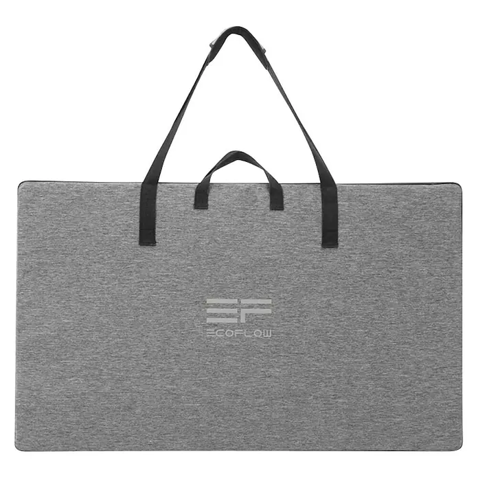 EcoFlow Panel solar Plegable - Potencia máx.: 400 W, L x An x Al: 236,5 x 105,8 x 2,5 cm - Funda de transporte EcoFlow, gris jaspeado con asas negras y logotipo de EcoFlow para facilitar su transporte y protección.