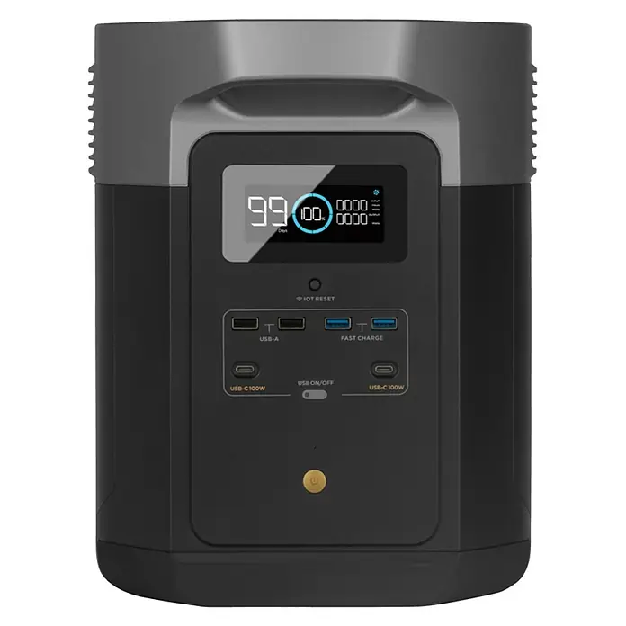 EcoFlow Estación de energía portátil Delta Max - 2.016 Wh, Negro - Generador de energía portátil EcoFlow con varios puertos como USB-A, USB-C y carga rápida.