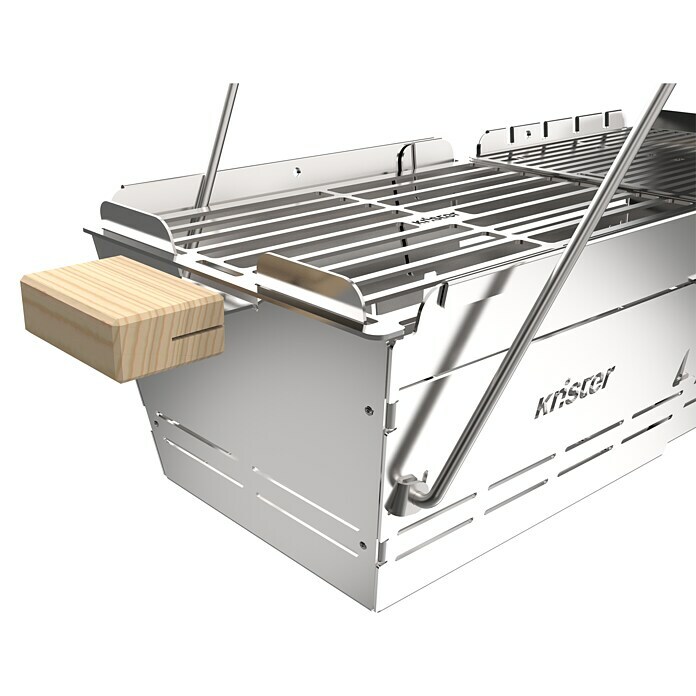 Knister Holzkohlegrill Premium (Grillfläche (B x T): 52 x 22 cm, Silbergrau) | BAUHAUS