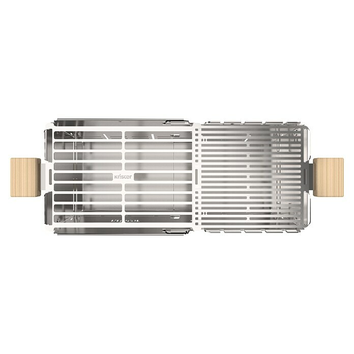 Knister Holzkohlegrill Premium (Grillfläche (B x T): 52 x 22 cm, Silbergrau) | BAUHAUS