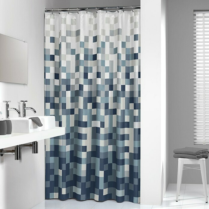 Sealskin Douchegordijn Pixel (180 x 200 cm, Zwart/Grijs/Wit) | BAUHAUS