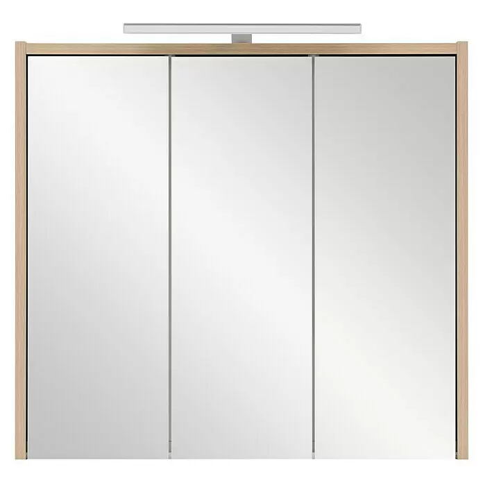 Schildmeyer LED-Spiegelschrank Juba/Flag - B x H: 65 x 64 cm, Mit Beleuchtung, Holz, Eiche, Eiche Hell - Vorderansicht