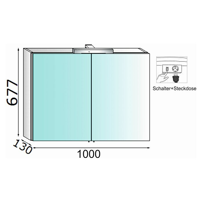 LED omarica z ogledalom  (Š x G x V: 100 x 15 x 68 cm, LED) | 3697 - Badmöbelprogramm Marke | DADC - Möbel | DAD - Badausstattung | DA - Badausstattung/Bäderwelt | D - Sanitär | BAUHAUS
