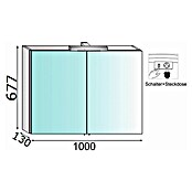 LED omarica z ogledalom  (Š x G x V: 100 x 15 x 68 cm, LED) | 3697 - Badmöbelprogramm Marke | DADC - Möbel | DAD - Badausstattung | DA - Badausstattung/Bäderwelt | D - Sanitär | BAUHAUS