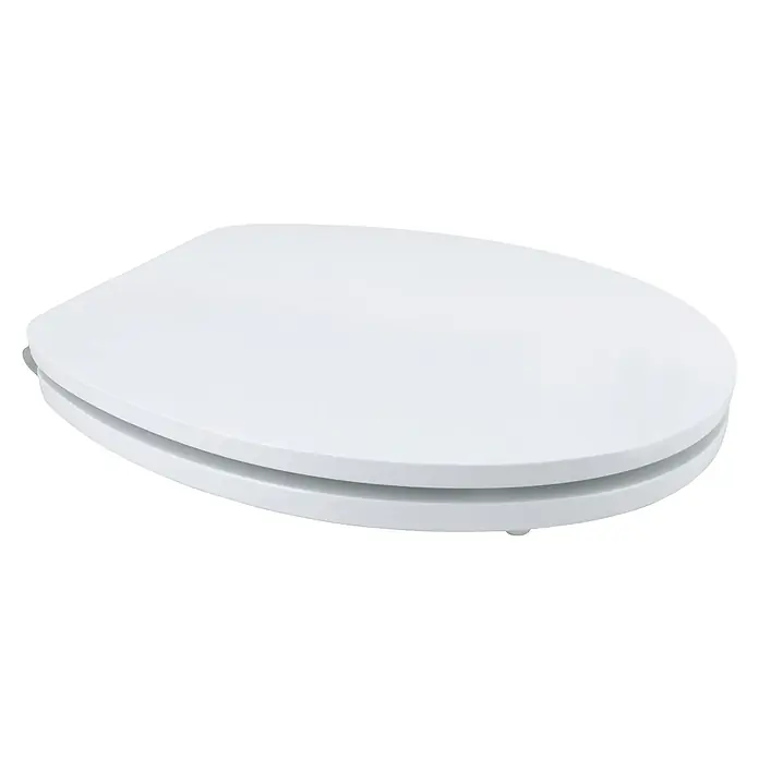 Poseidon Tapa de WC Seramiko - MDF, Blanco, Con caída amortiguada - Elegante asiento de inodoro blanco con un diseño sencillo. Materiales de calidad para confort e higiene en su baño.