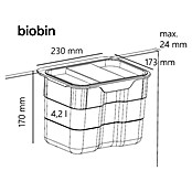 essensa Aufbewahrungsbox Biobin (4,2 l, Hellgrau, Kunststoff)