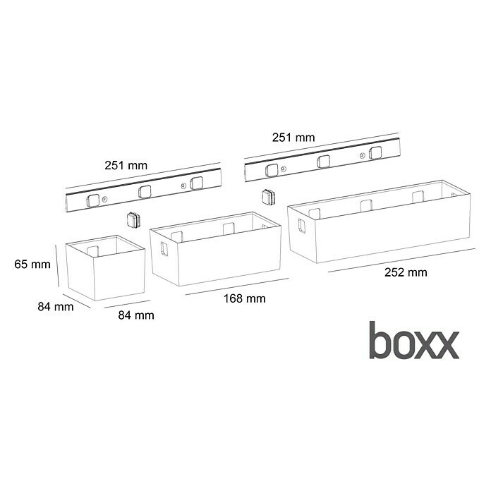 essensa Aufbewahrungsbox-Set Boxx3 -tlg., Kunststoff, Graphit/Transluzent Sketch