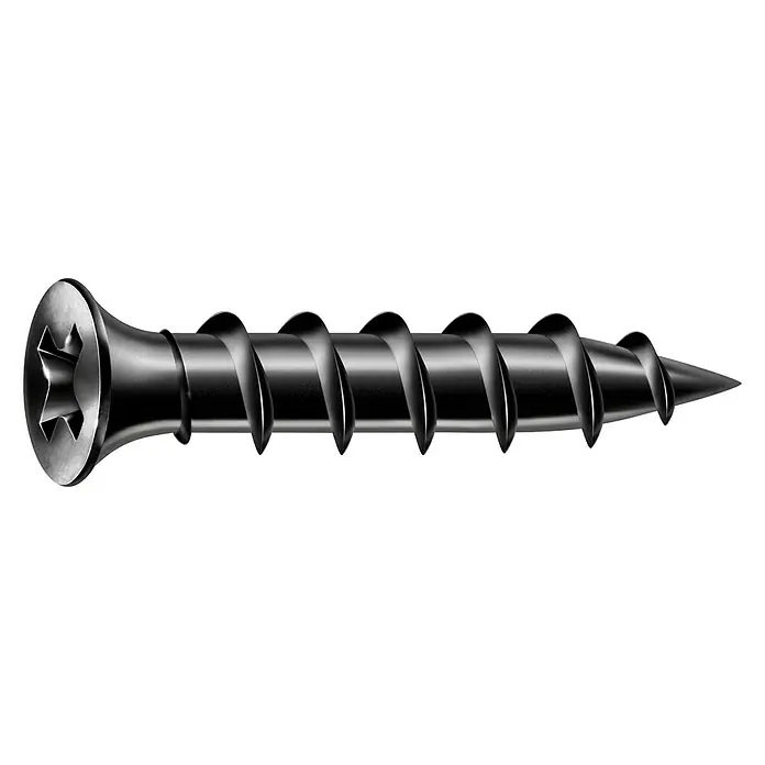 Spax Trockenbauschraube GIX G - Durchmesser: 5,5 mm, Länge: 38 mm, Trompetenkopf, 100 Stk. - Schwarze Spanplattenschraube mit spitzem Ende und Kreuzschlitzkopf, ideal für Holzverbindungen.