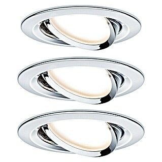 Paulmann LED-Einbauleuchten-Set Nova (6,5 W, Chrom, 3 Stk., Warmweiß, Durchmesser: 8,4 cm)