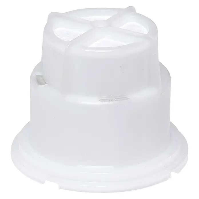 Toyotomi Filtro de combustible C - Apto para: Estufas de parafina - Primer plano de un cierre de producto de plástico blanco con superficie estriada, ideal para diversos envases.