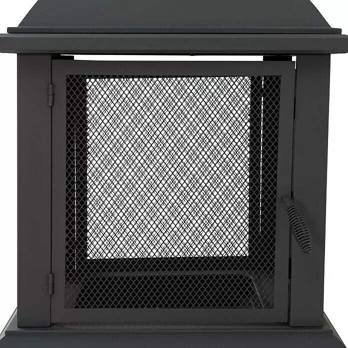 Feuerkorb Marseille - L x B x H: 66 x 66 x 102 cm, Schwarz - Detailaufnahme