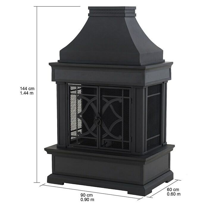 Gartenkamin Slate66 x 90 x 144 cm, Stahl Sketch