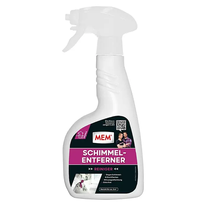 MEM Schimmel-Entferner - 500 ml - Bild einer Sprühflasche MEM Schimmelentferner. Das Produkt beseitigt Schimmel und Stockflecken und ist chlorfrei.