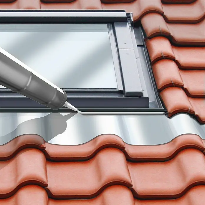 MEM Dicht-Fix Kartusche - 310 ml - Ein Dachfenster wird mit einer Dichtmasse abgedichtet, um es vor Witterungseinflüssen zu schützen und die Lebensdauer zu verlängern.