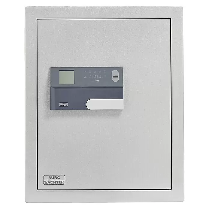 Burg-Wächter Feuerschutztresor MT 660 E FP - L x B x H: 390 x 430 x 530 mm, Elektronisches Fingerabdruckschloss, 45,3 l - Hellgrauer Safe mit elektronischem Tastenfeld, Display und USB-Anschluss von BURG WACHTER.
