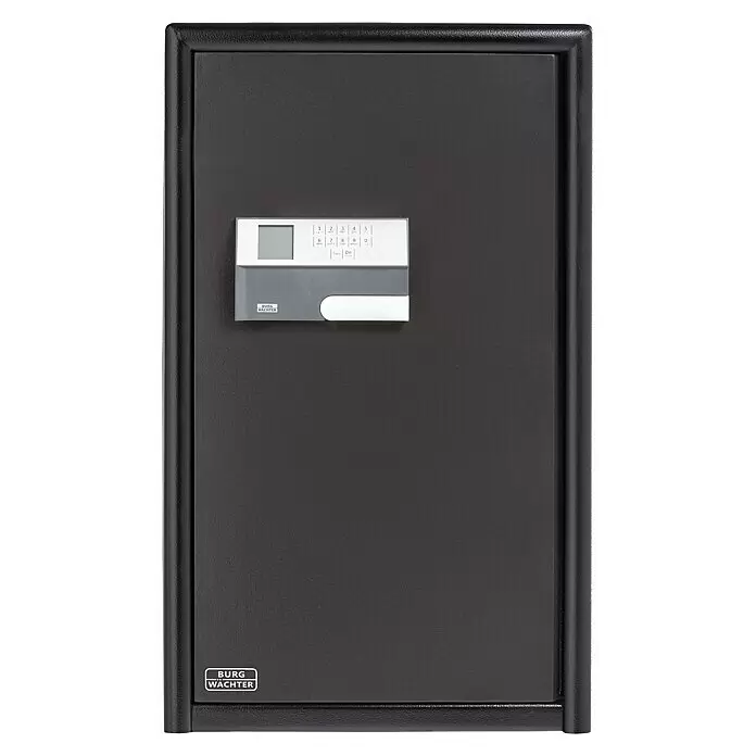 Burg-Wächter Feuerschutztresor CL 460 E - L x B x H: 297 x 495 x 820 mm, Elektronisches Zahlenschloss - Schwarzer Safe mit digitalem Tastenfeld und Display, versehen mit Burg Wächter-Branding.