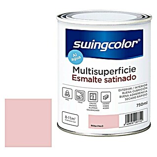 swingcolor Esmalte de color Multisuperficie (Rosa Palo, 750 ml, Satinado)