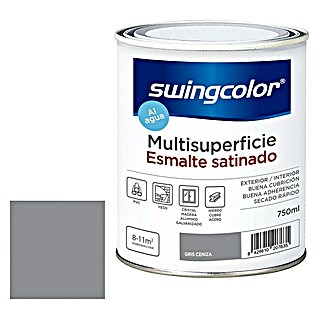 swingcolor Esmalte de color Multisuperficie (Gris ceniza, 750 ml, Satinado)